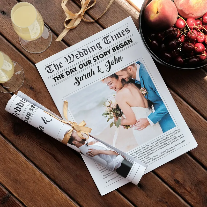 Personalised Wedding Memories Love Newspaper Gift