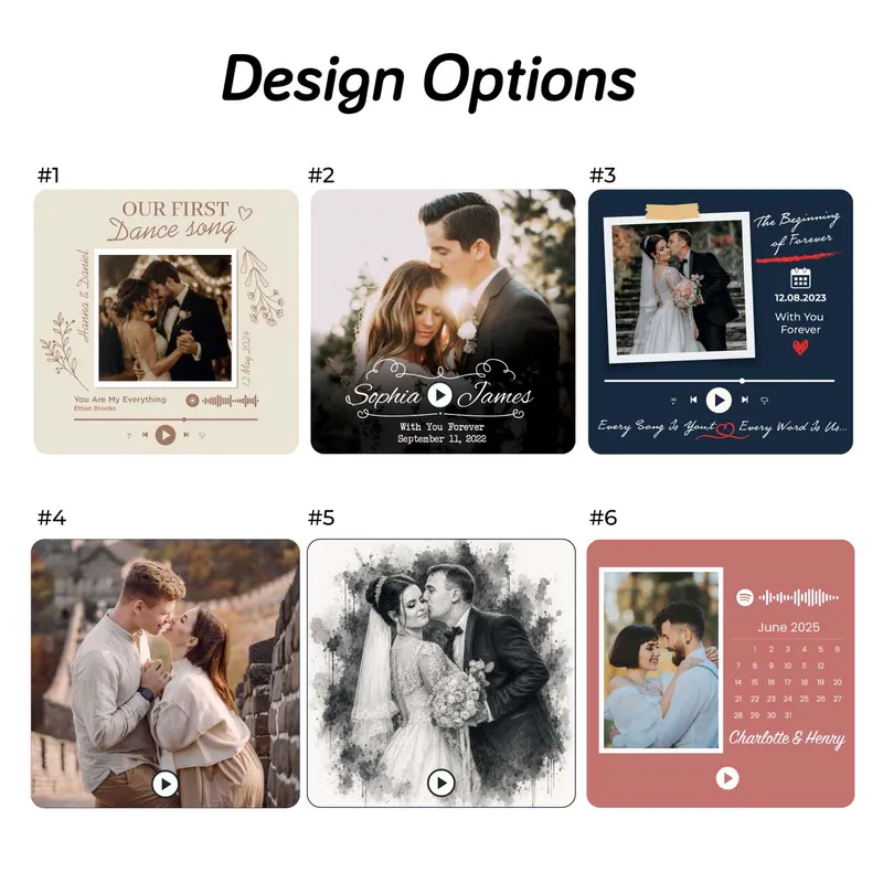 Personalized Wedding Photo Music Player Magnet Gift