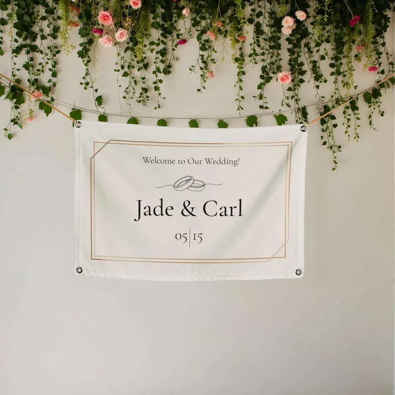 Personalised Wedding Welcome Banner 45 x 70 cm