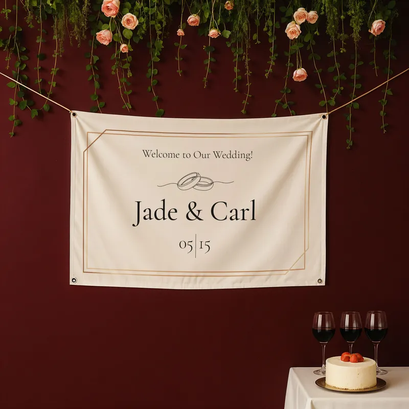 Personalised Wedding Welcome Banner 45 x 70 cm
