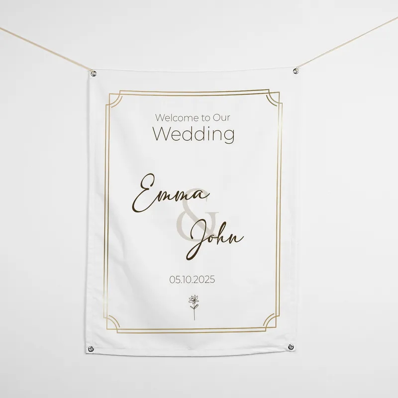 Personalised Wedding Welcome Banner - 70 x 95 cm