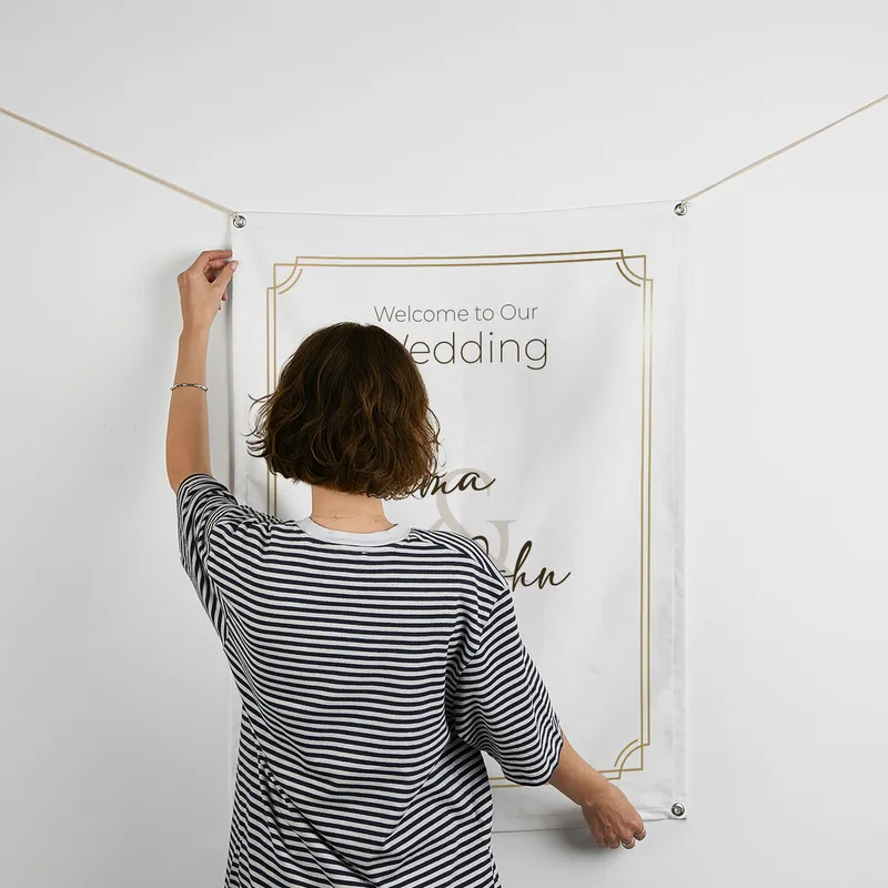 Personalised Wedding Welcome Banner - 70 x 95 cm