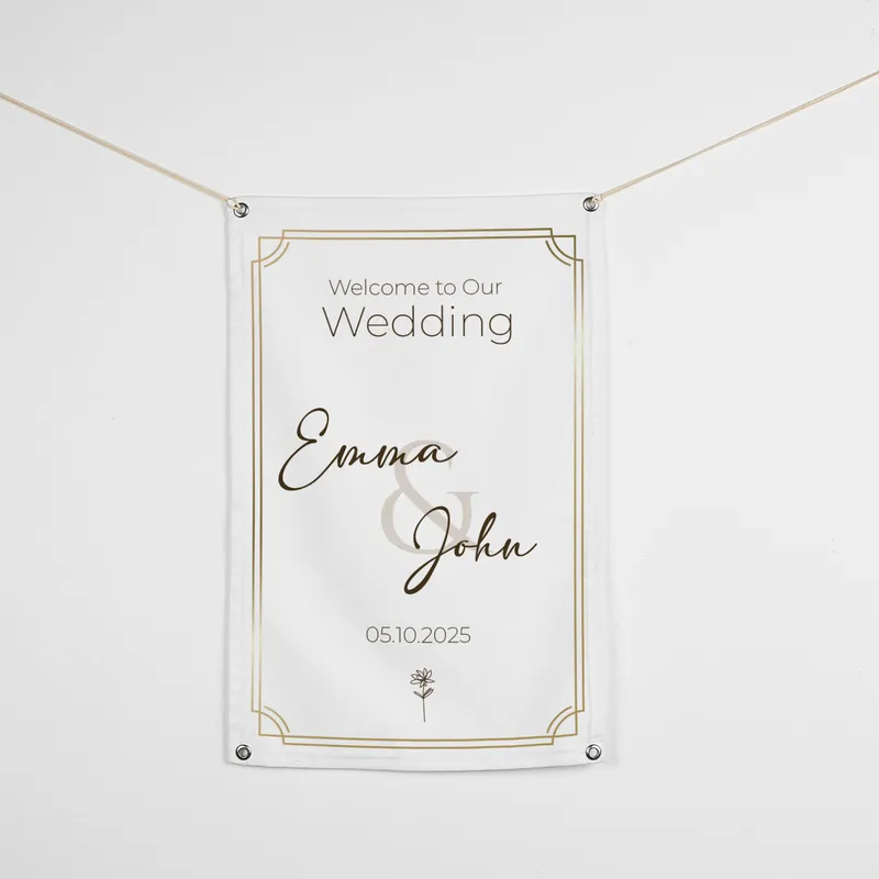 Personalised Wedding Welcome Banner with Couple's Names