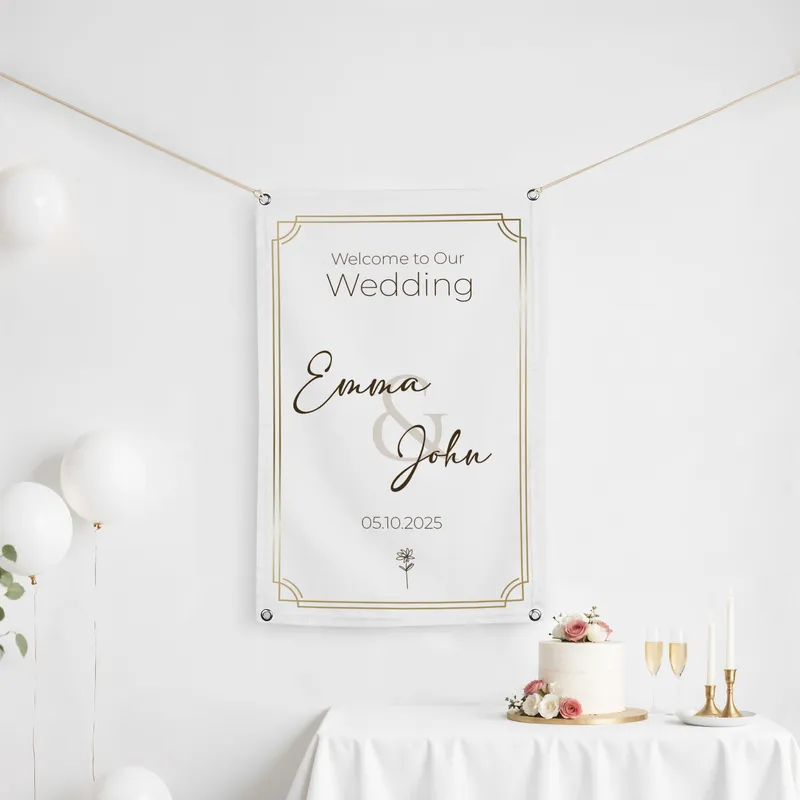 Personalised Wedding Welcome Banner with Couple's Names