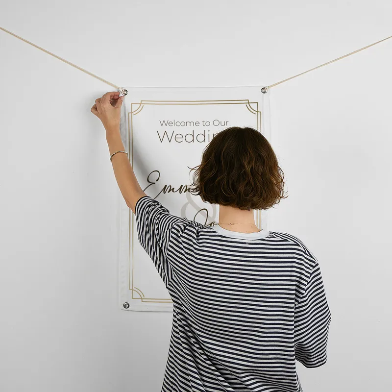 Personalised Wedding Welcome Banner with Couple's Names