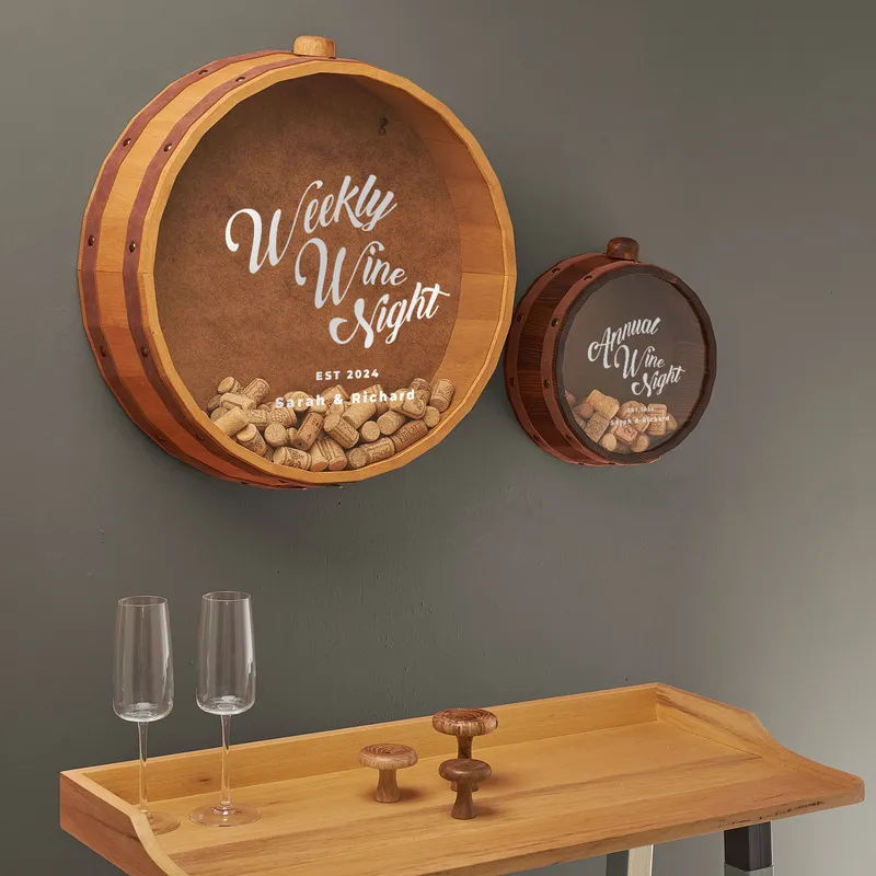 Personalized Weekly and Annual Wine Cork Collection Box
