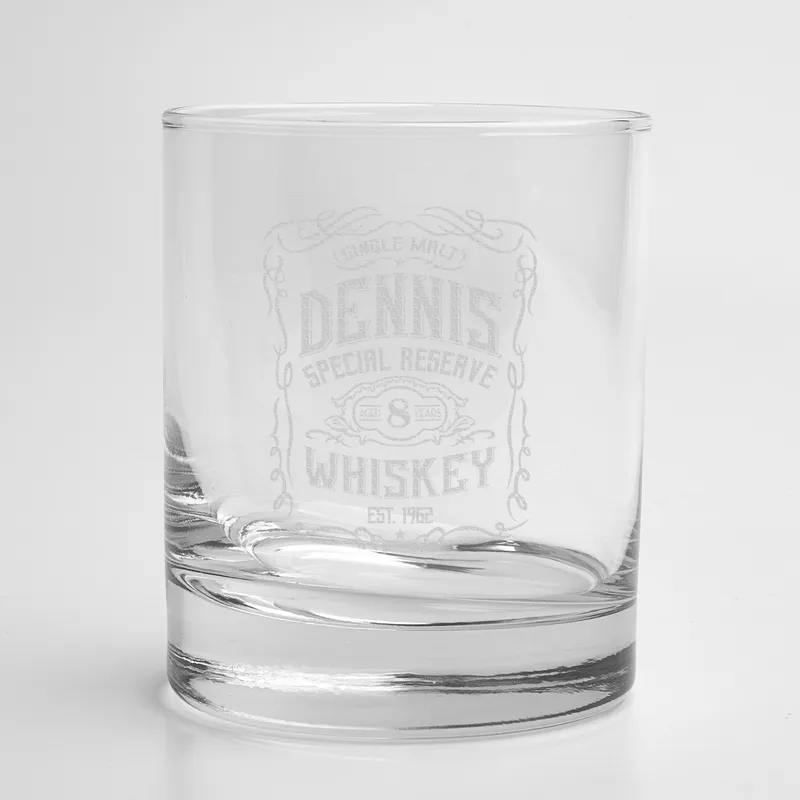 Personalized Whiskey Glass Set with Wooden Box for Him