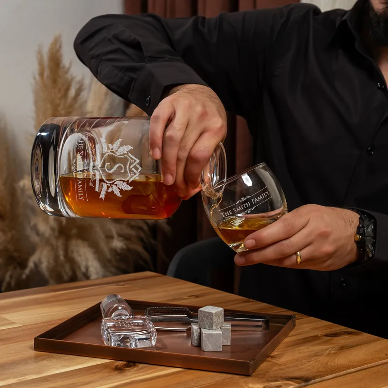 Personalized Whiskey Set with Family Name