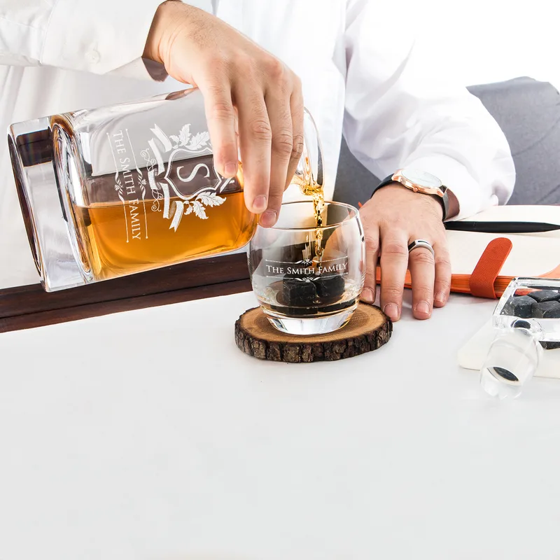 Personalized Whiskey Set with Family Name