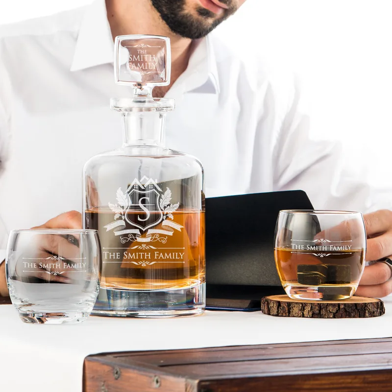 Personalized Whiskey Set with Family Name