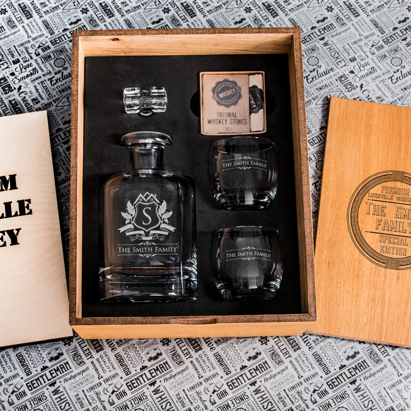 Personalized Whiskey Set with Family Name