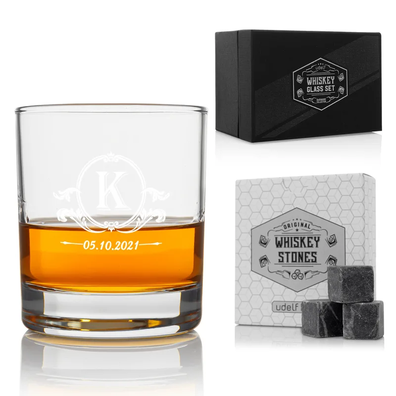 Personalized Whiskey Set with Initials and Date