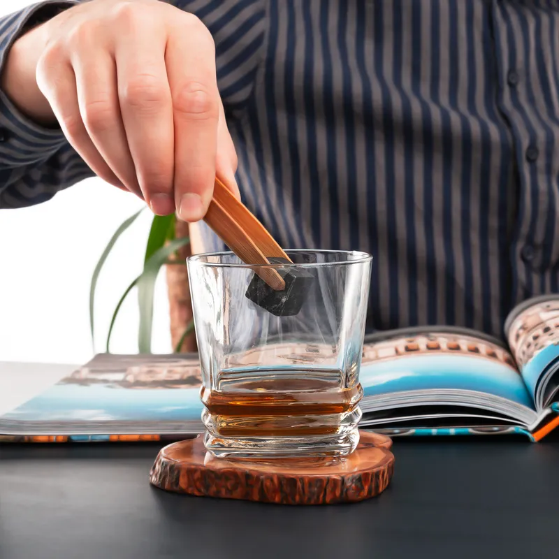 Personalized Whiskey Stones Set in Premium Wooden Box