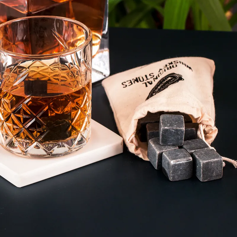 Personalized Whiskey Stones Set in Premium Wooden Box