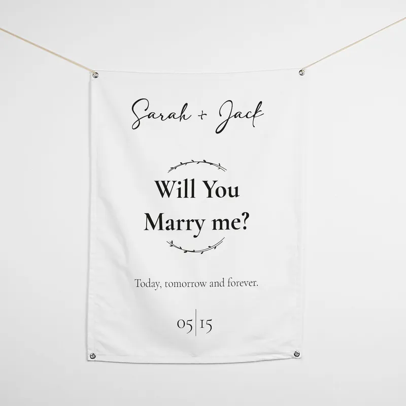 Personalized Will You Marry Me Banner for Romantic Proposals - 27 x 37 inches
