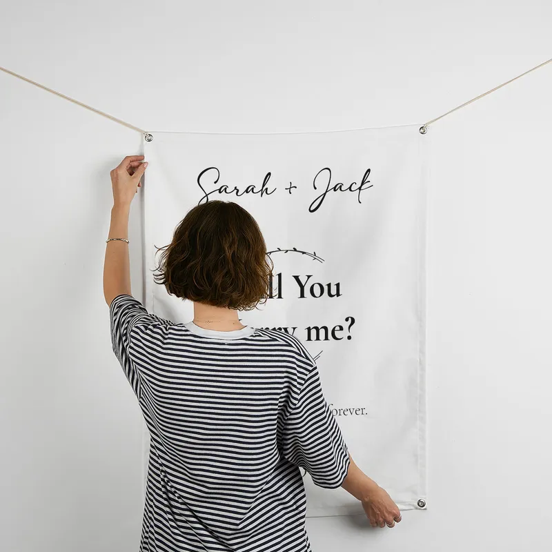 Personalized Will You Marry Me Banner for Romantic Proposals - 27 x 37 inches