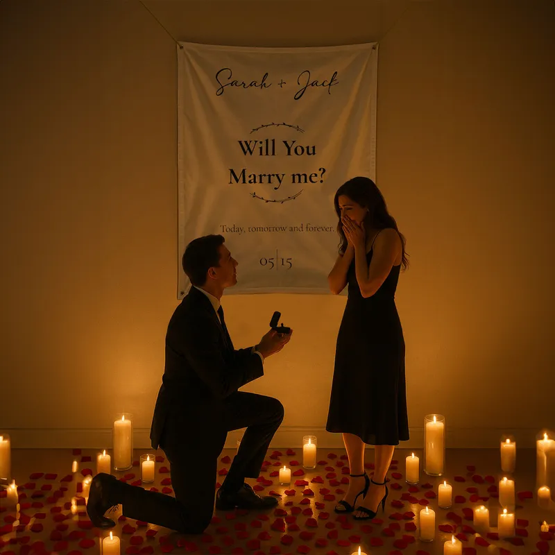 Personalized Will You Marry Me Banner for Romantic Proposals - 27 x 37 inches