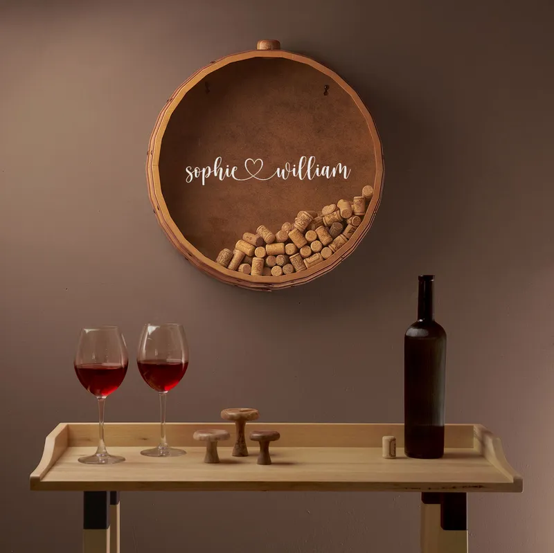 Personalized Wine Cork Collection Box for Couples