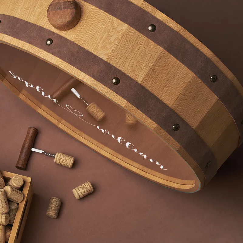Personalized Wine Cork Collection Box for Couples