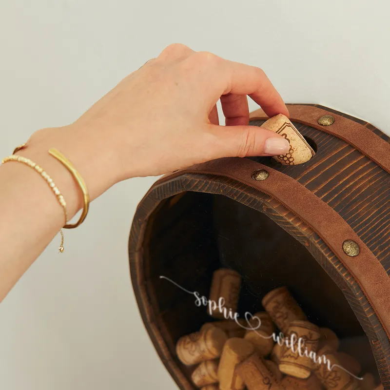 Personalized Wine Cork Collector Shadow Box for Couples