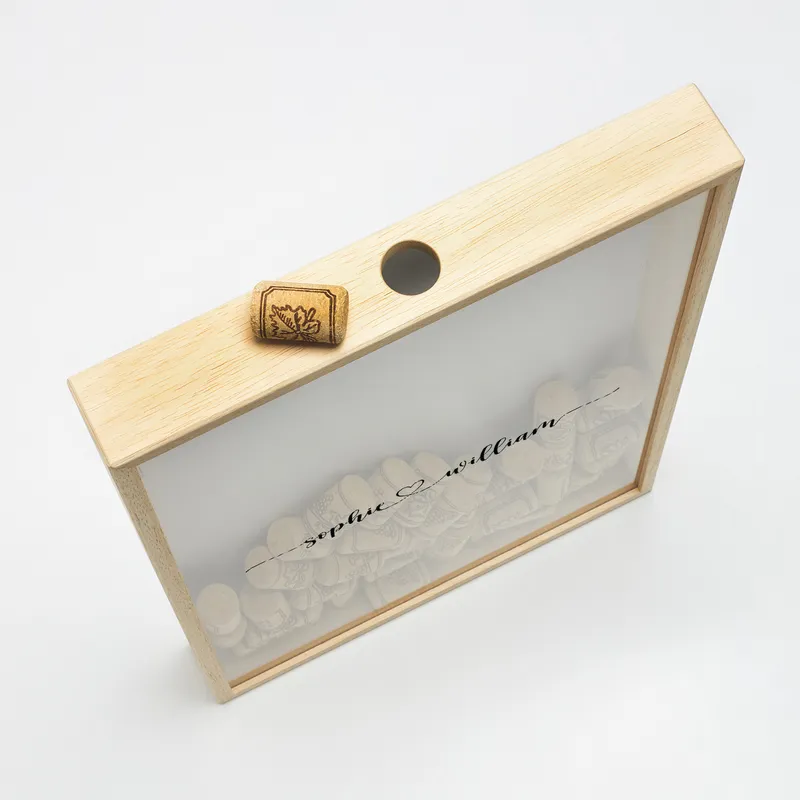 Personalized Wine Cork Display Box for Couples