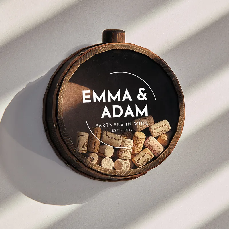 Personalized Wine Cork Holder for Couples