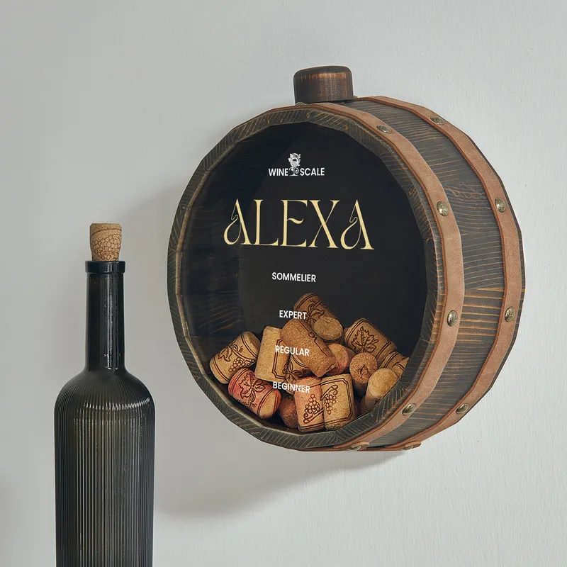 Personalized Wine Cork Holder with Scale for Wine Enthusiasts