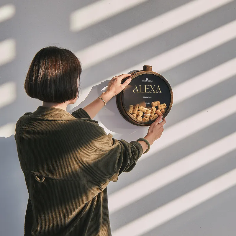 Personalized Wine Cork Holder with Scale for Wine Enthusiasts