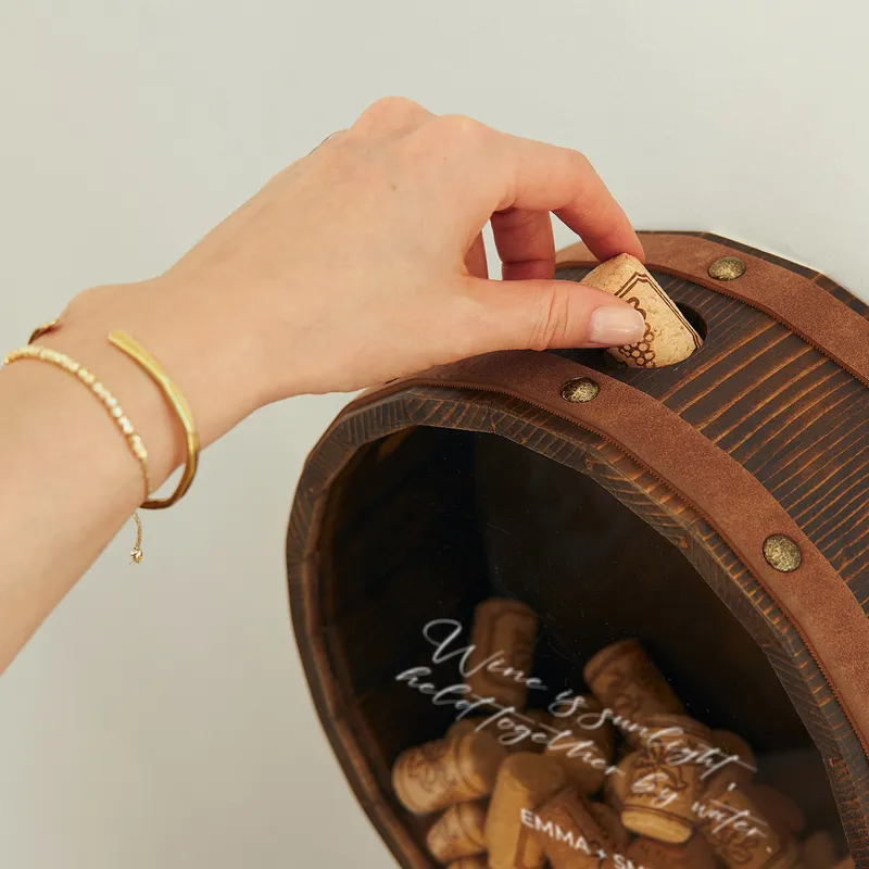 Personalized Wine Cork Shadow Box with Message Area