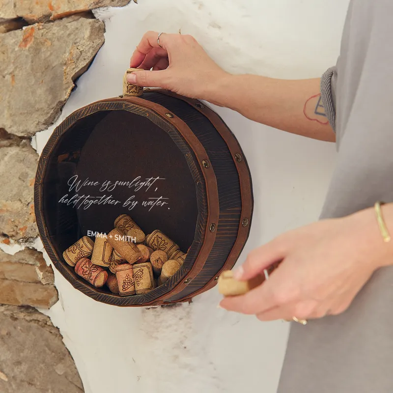 Personalized Wine Cork Shadow Box with Message Area