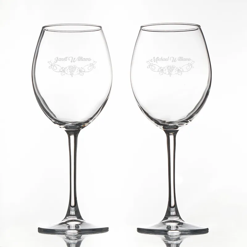 Personalized Wine Glass and Bottle Holder Set for Two