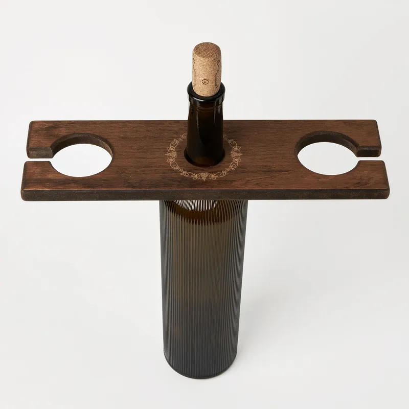 Personalized Wine Glass and Bottle Holder Set for Two