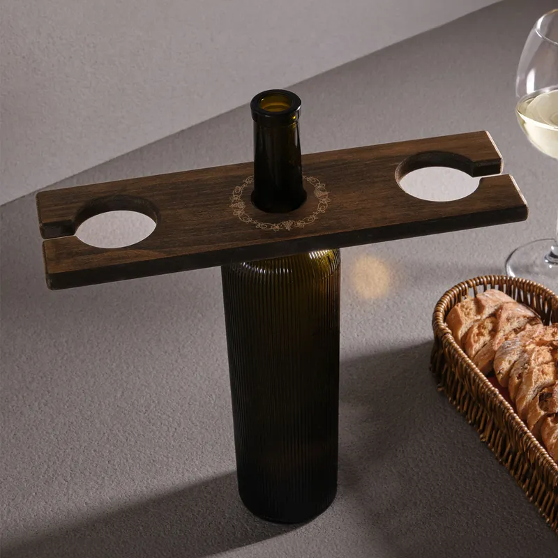 Personalized Wine Glass and Bottle Holder Set for Two