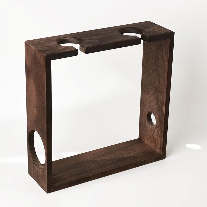 Personalised Wine Glass and Wooden Stand Set for Couples