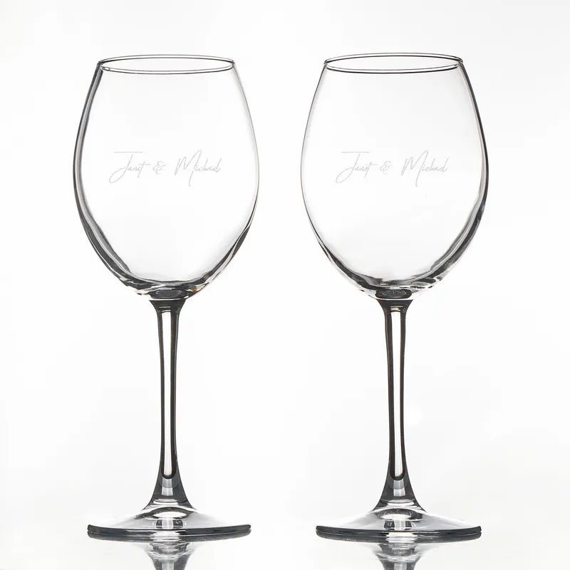 Personalized Wine Glasses with Stand for Couples