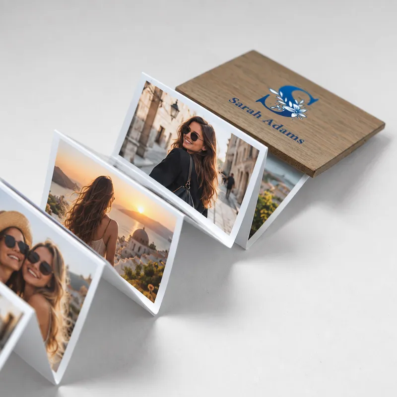 Personalized Wooden Accordion Photo Box Keepsake Stories