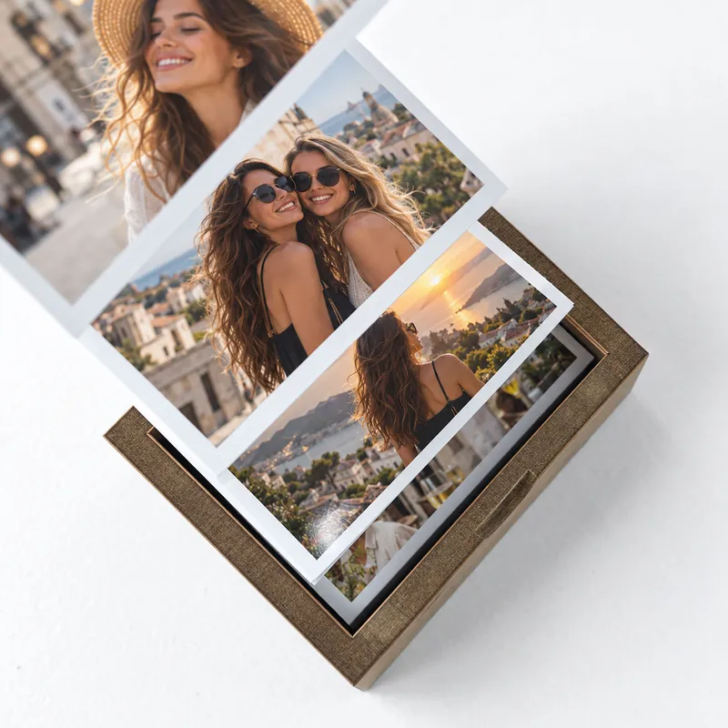 Personalized Wooden Accordion Photo Box Keepsake Stories