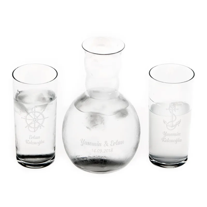 Personalized Wooden Box Raki Set for Sea Lovers