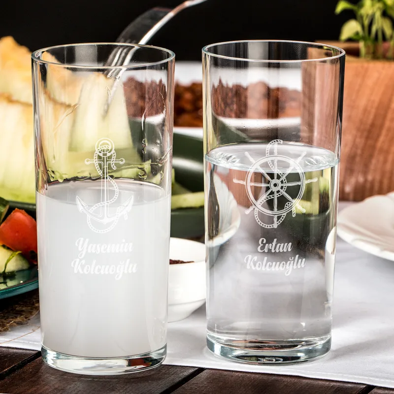 Personalized Wooden Box Raki Set for Sea Lovers