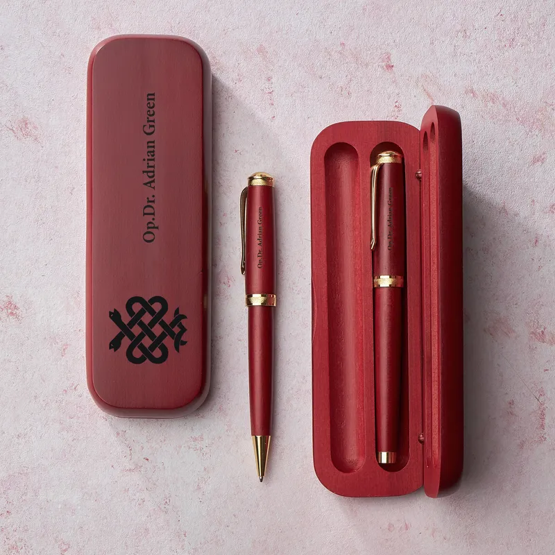 Personalized Wooden Case Pen Set Gift for Doctors
