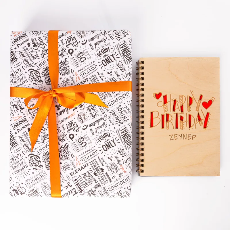 Personalized Wooden Cover Notebook for Birthday Gift
