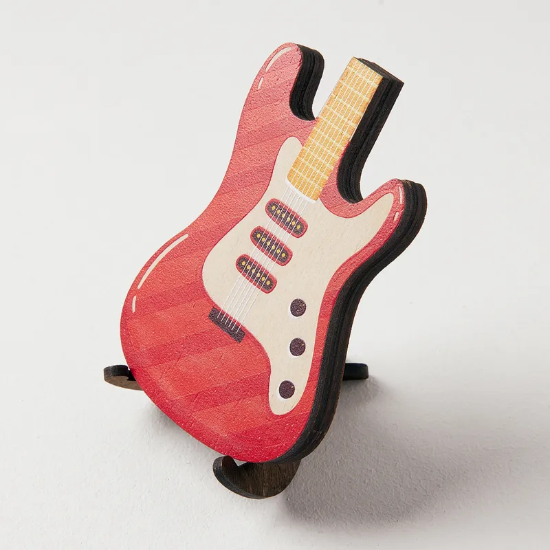 Personalized Wooden Electric Guitar Gift Set with Custom Picks