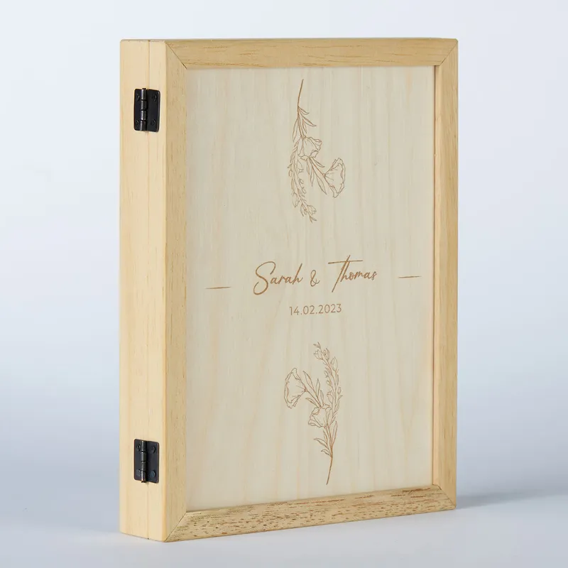 Personalised Wooden Photo Frame Box with Engraving
