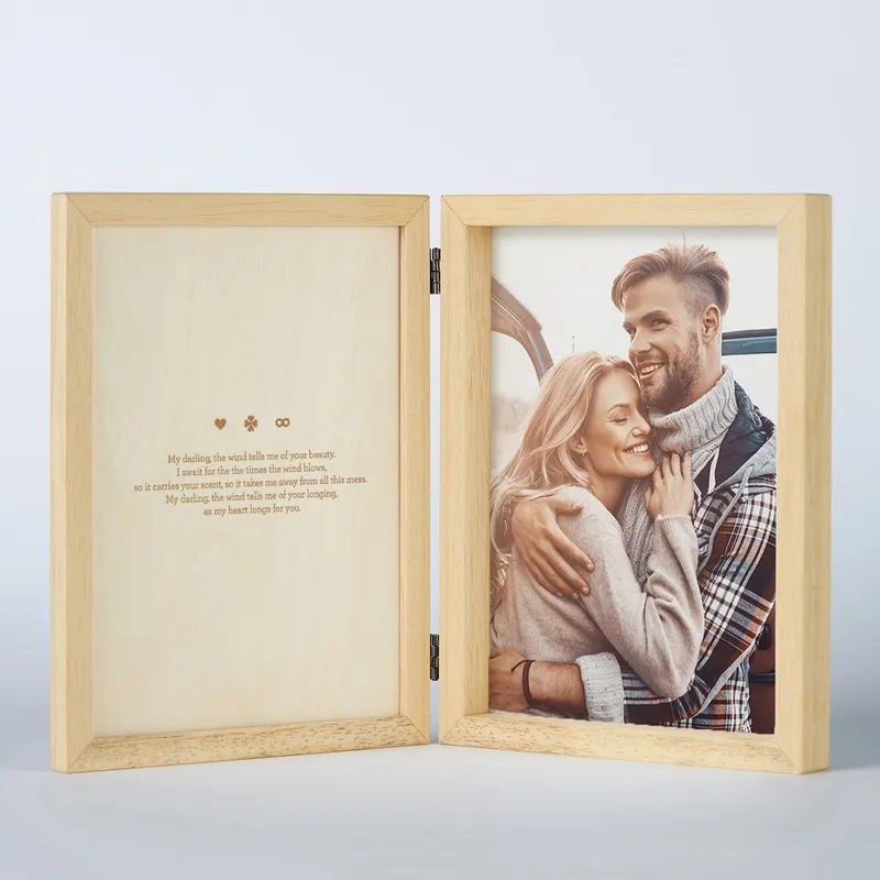 Personalised Wooden Photo Frame Box with Engraving
