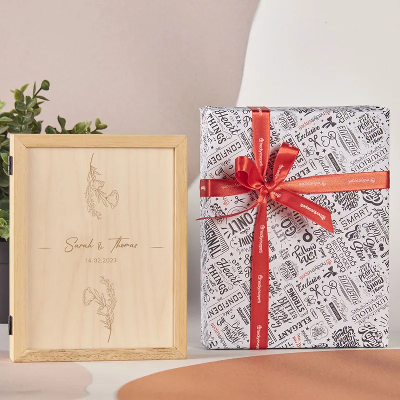Personalised Wooden Photo Frame Box with Engraving