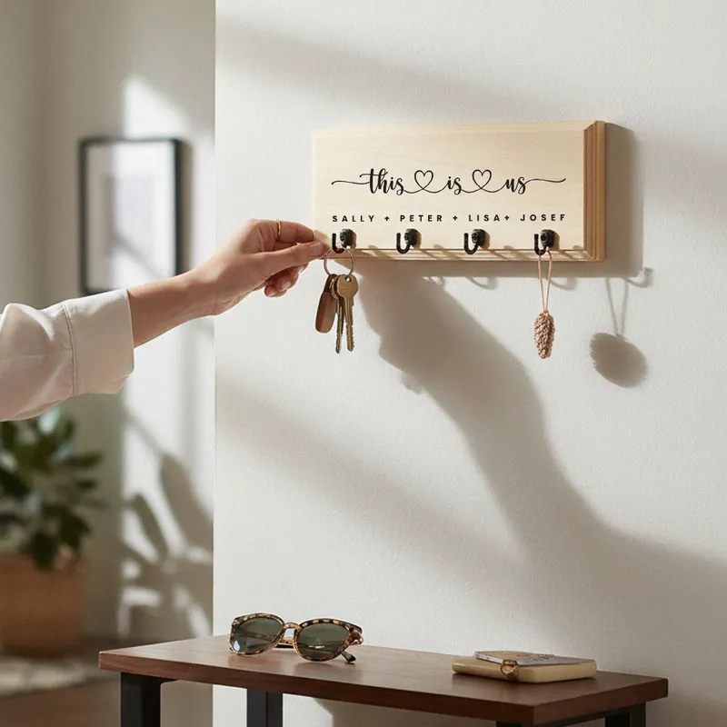Personalized Wooden Key Holder for Wall