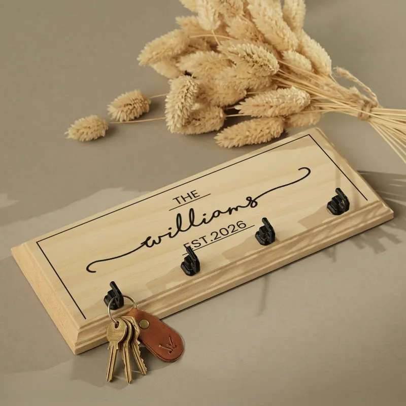 Personalized Wooden Key Holder for Wall