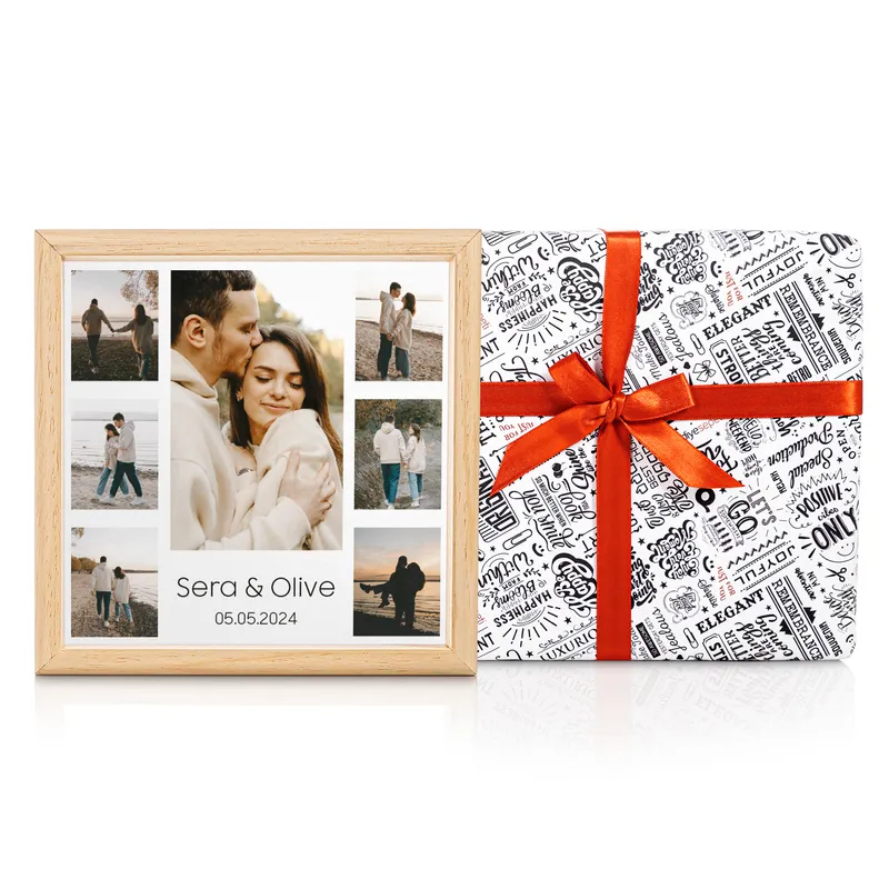 Personalized Wooden Mini Photo Frame for Couples