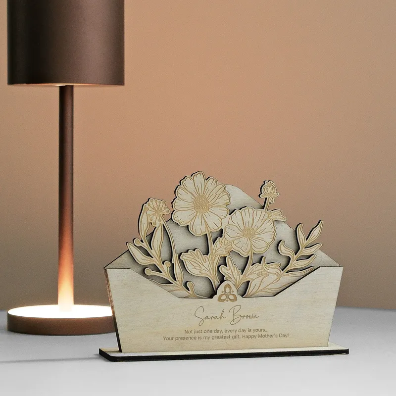 Personalised Wooden Mother's Day Flower Decoration