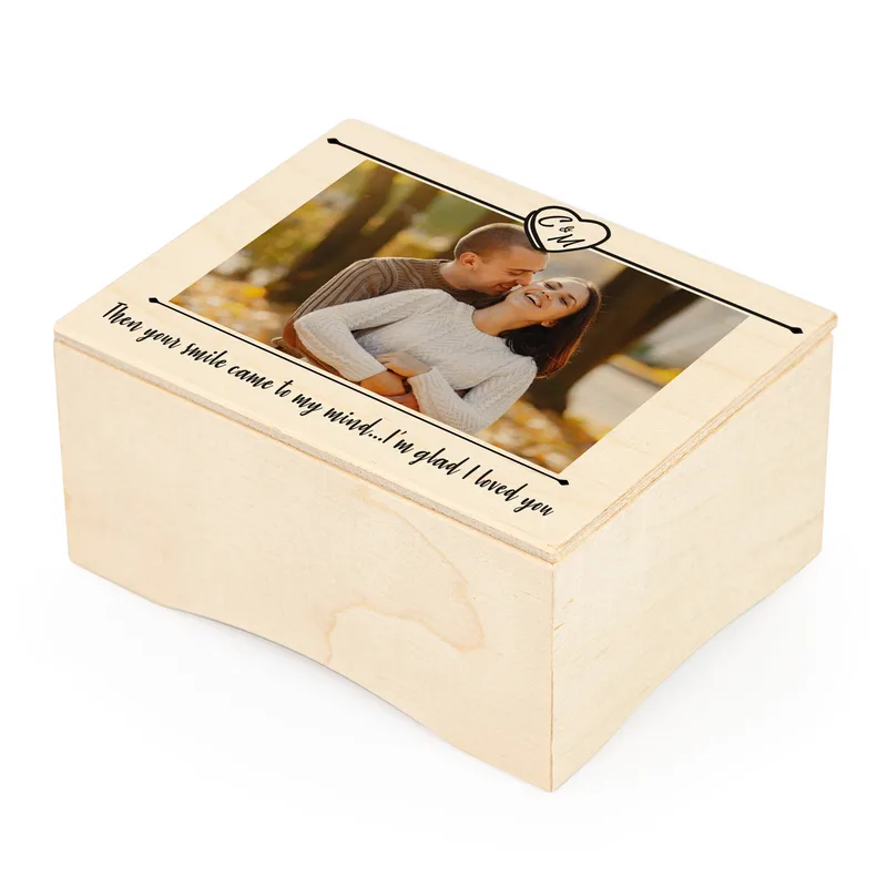 Personalised Wooden Music Box with Photo and Message
